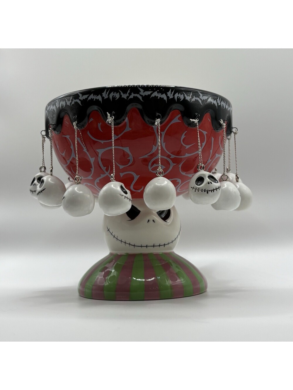 Nightmare Before Christmas Disney Jack Skellington Rare Pedestal Candy Bowl Dish